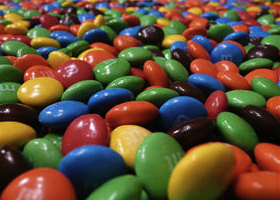 lots of M&M candies